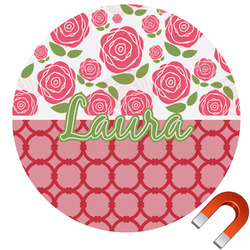 Roses Round Car Magnet - 6" (Personalized)