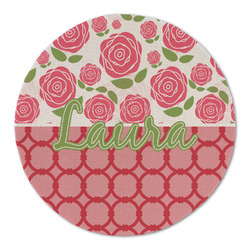 Roses Round Linen Placemat (Personalized)