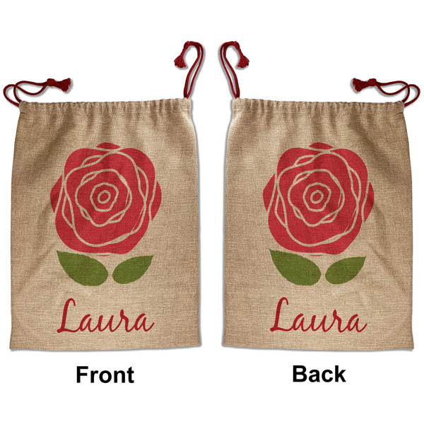 Custom Roses Santa Sack - Front & Back (Personalized)