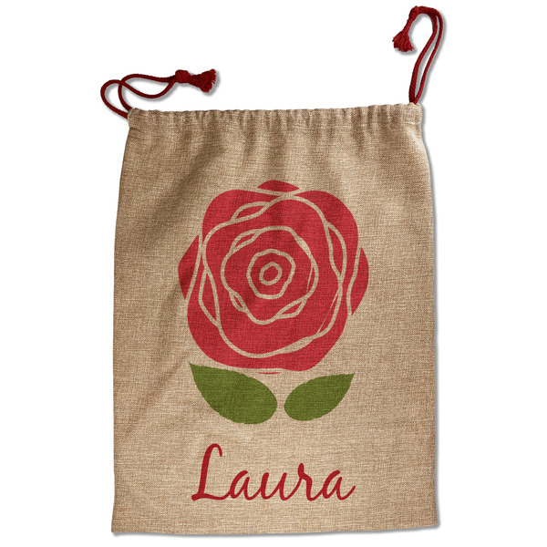 Custom Roses Santa Sack - Front (Personalized)