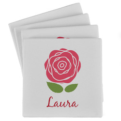 Roses Absorbent Stone Coasters - Set of 4 (Personalized)