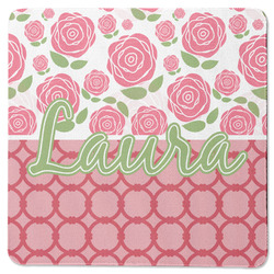 Roses Square Rubber Backed Coaster (Personalized)