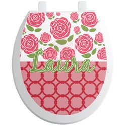Roses Toilet Seat Decal - Round (Personalized)