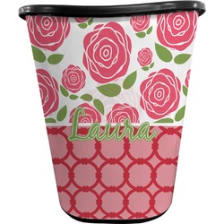 Roses Waste Basket - Double Sided (Black) (Personalized)