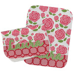 Roses Burp Cloths - Fleece - Set of 2 w/ Name or Text