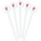 Roses White Plastic 5.5" Stir Stick - Fan View