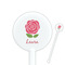 Roses White Plastic 5.5" Stir Stick - Round - Closeup