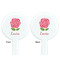 Roses White Plastic 7" Stir Stick - Double Sided - Round - Front & Back