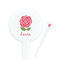 Roses White Plastic 7" Stir Stick - Round - Closeup