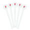 Roses White Plastic 7" Stir Stick - Round - Fan View