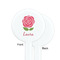 Roses White Plastic 7" Stir Stick - Single Sided - Round - Front & Back