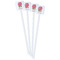 Roses White Plastic Stir Stick - Double Sided - Square - Front