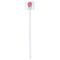 Roses White Plastic Stir Stick - Double Sided - Square - Single Stick