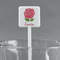 Roses White Plastic Stir Stick - Square - Main