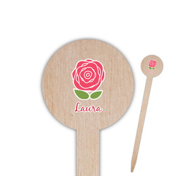 Roses Round Wooden Food Picks (Personalized)