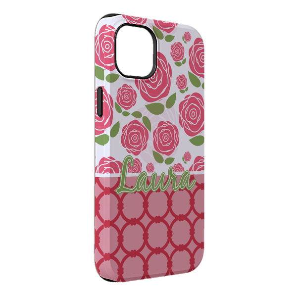 Custom Roses iPhone Case - Rubber Lined - iPhone 14 Plus (Personalized)