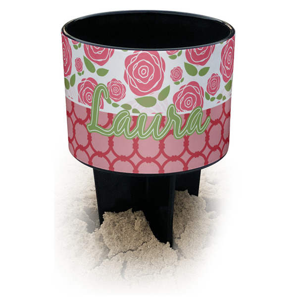 Custom Roses Black Beach Spiker Drink Holder (Personalized)