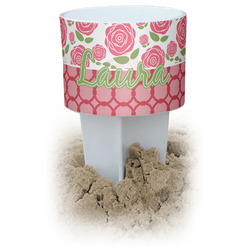 Roses White Beach Spiker Drink Holder (Personalized)
