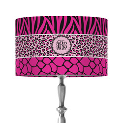 Triple Animal Print 12" Drum Lamp Shade - Fabric (Personalized)