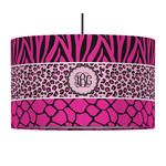 Triple Animal Print 12" Drum Pendant Lamp - Fabric (Personalized)