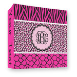 Triple Animal Print 3 Ring Binder - Full Wrap - 3" (Personalized)