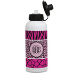 Triple Animal Print Water Bottles - Aluminum - 20 oz - White (Personalized)