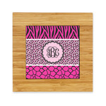 Triple Animal Print Bamboo Trivet with Ceramic Tile Insert (Personalized)