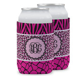 Triple Animal Print Can Cooler (12 oz) w/ Monogram