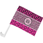 Triple Animal Print Car Flag - Small w/ Monogram