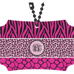 Triple Animal Print Rear View Mirror Ornament (Personalized)