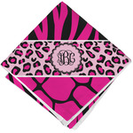 Triple Animal Print Cloth Cocktail Napkin - Single w/ Monogram