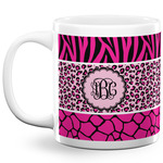 Triple Animal Print 20 Oz Coffee Mug - White (Personalized)