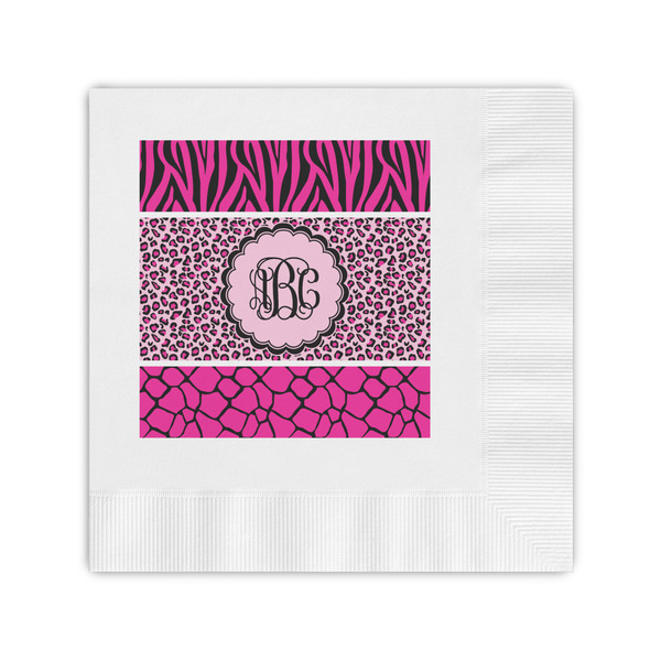 Custom Triple Animal Print Coined Cocktail Napkins (Personalized)