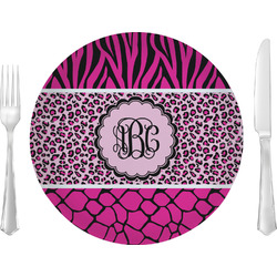 Triple Animal Print Glass Lunch / Dinner Plate 10" (Personalized)