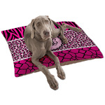 Triple Animal Print Dog Bed - Large w/ Monogram