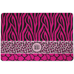 Triple Animal Print Dog Food Mat w/ Monogram