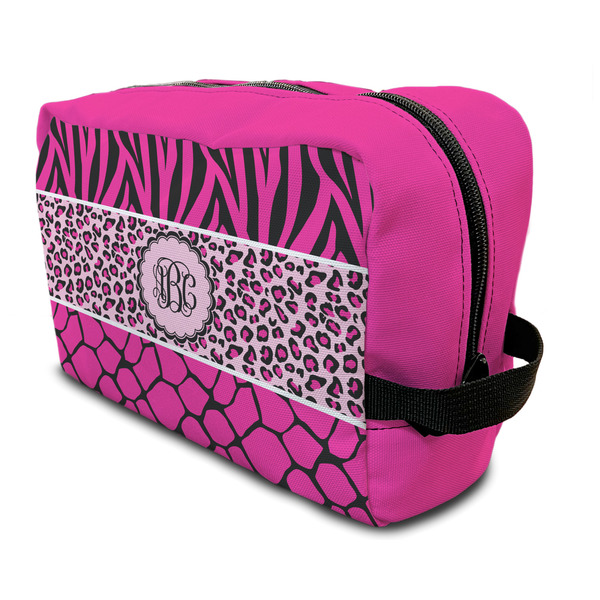 Custom Triple Animal Print Toiletry Bag / Dopp Kit (Personalized)