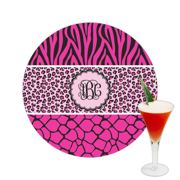 Custom Triple Animal Print Printed Drink Topper -  2.5" (Personalized)