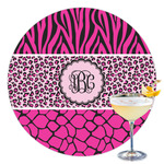 Triple Animal Print Printed Drink Topper - 3.5" (Personalized)