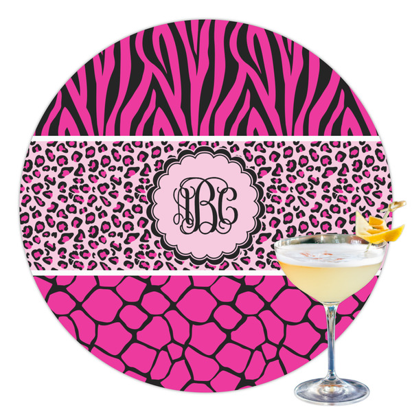 Custom Triple Animal Print Printed Drink Topper - 3.5" (Personalized)