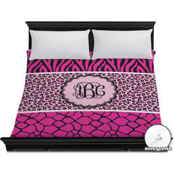 Triple Animal Print Duvet Cover - King (Personalized)