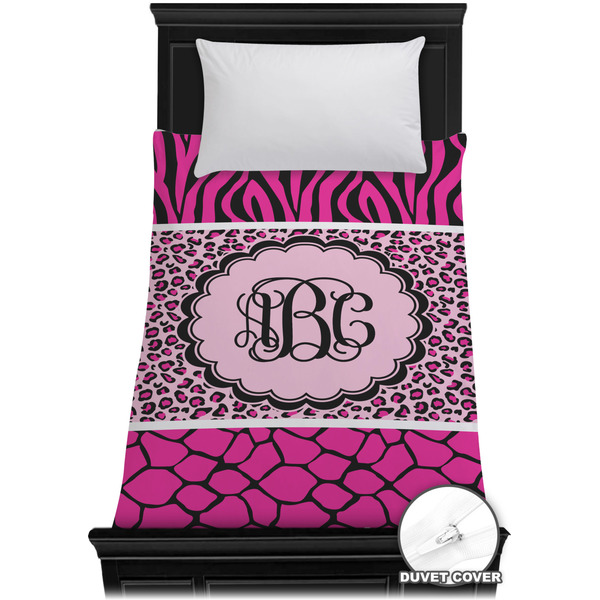 Custom Triple Animal Print Duvet Cover - Twin (Personalized)