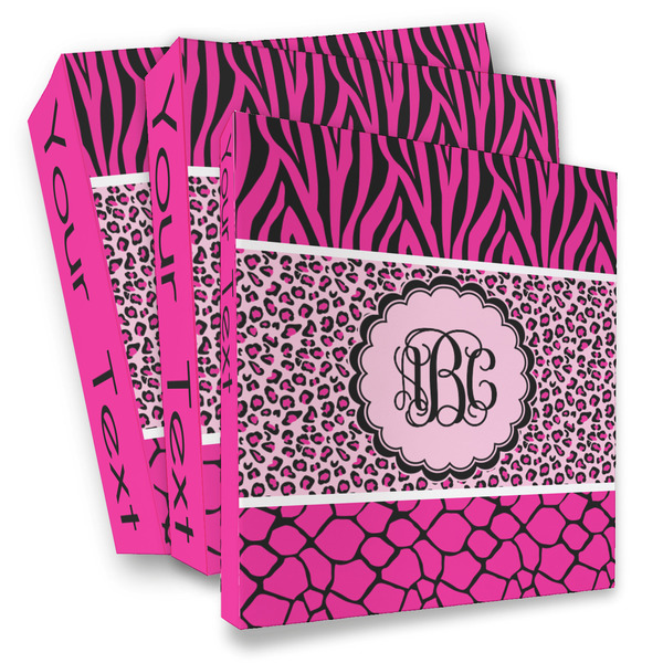 Custom Triple Animal Print 3 Ring Binder - Full Wrap (Personalized)