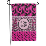 Triple Animal Print Small Garden Flag - Single Sided w/ Monograms