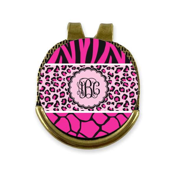 Custom Triple Animal Print Golf Ball Marker - Hat Clip - Gold