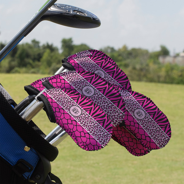 Custom Triple Animal Print Golf Club Iron Cover - Set of 9 (Personalized)