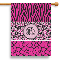 Triple Animal Print 28" House Flag - Single Sided (Personalized)
