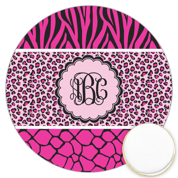 Custom Triple Animal Print Printed Cookie Topper - 3.25" (Personalized)