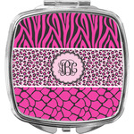 Triple Animal Print Compact Makeup Mirror (Personalized)