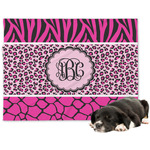 Triple Animal Print Dog Blanket - Large (Personalized)